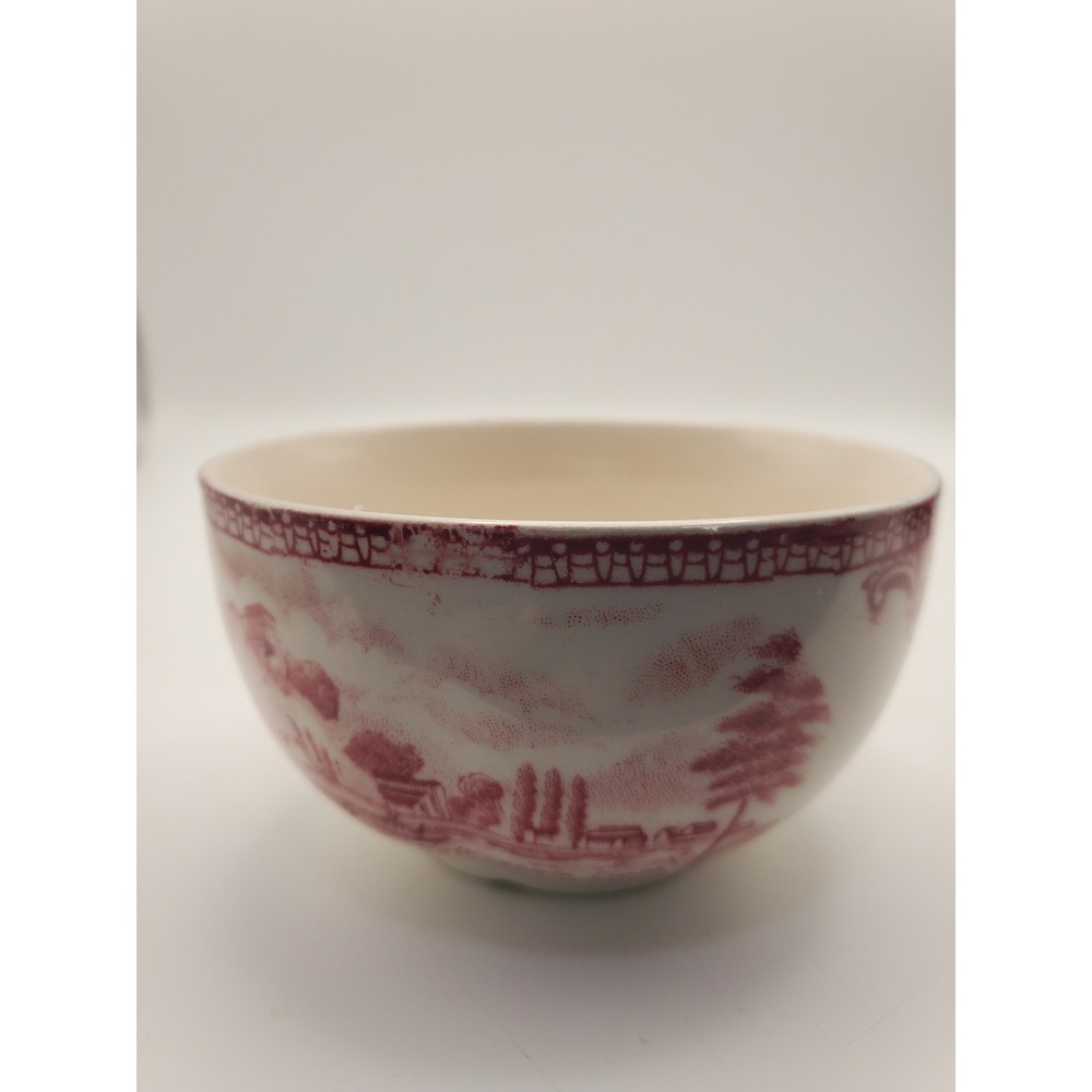 Vtg Johnson Brothers Old Britain Castles Pink Mini Rice/Open Sugar Bowl 3.25"